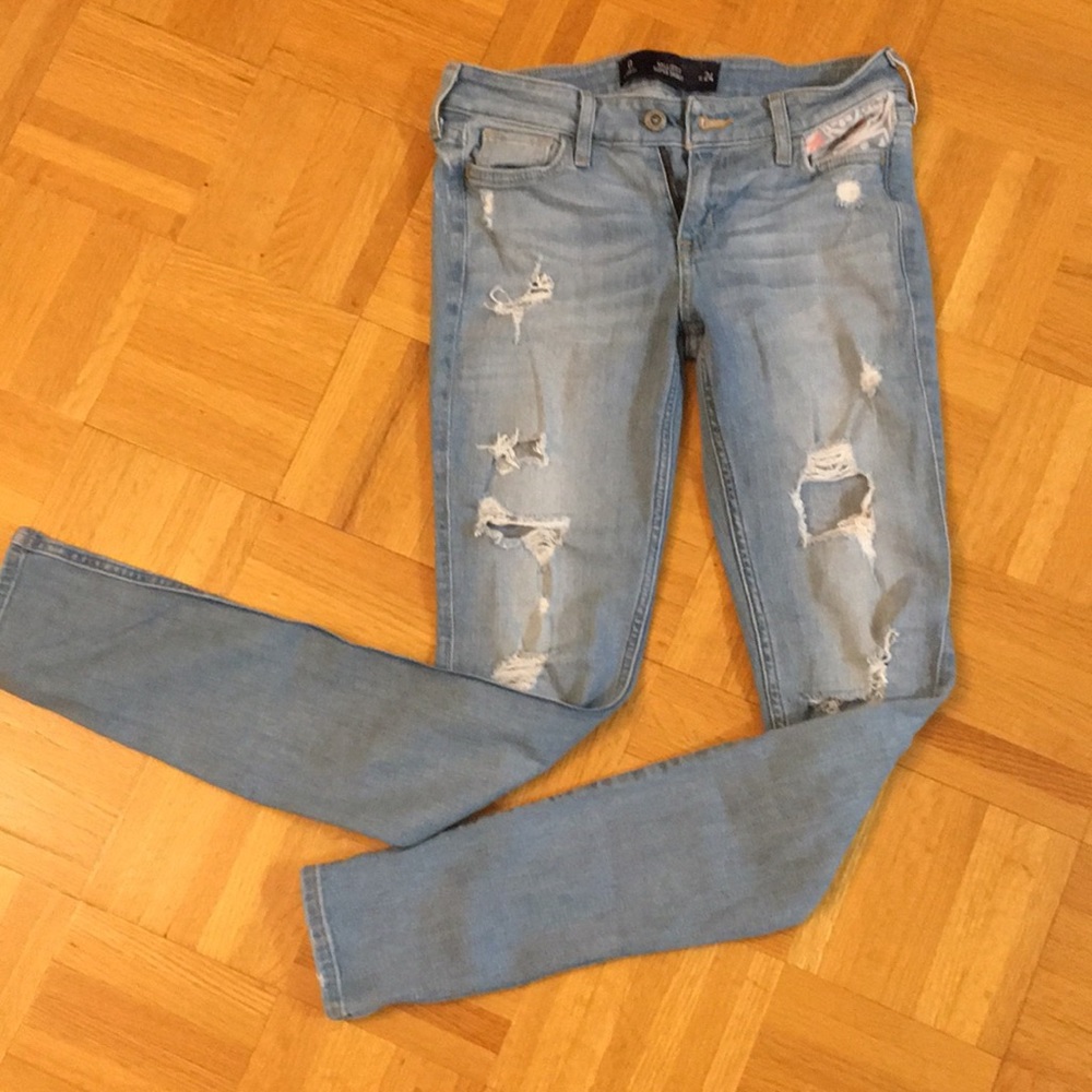 Distressed Light Wash Hollister Skinny Jeans
